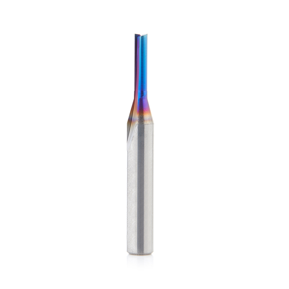 43600-K Solid Carbide Spektra™ Extreme Tool Life Coated Double Straight ‘V’ Flute Plastic Cutting 1/8 Dia x 1/2 x 1/4 Inch Shank