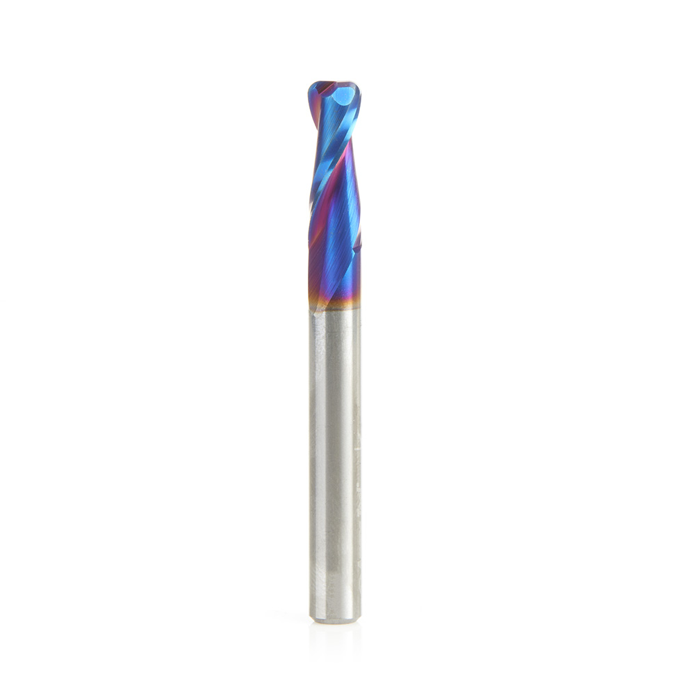 46460-K Solid Carbide Spiral Plunge with Corner Radius 1/16 Radius x 1/4 Dia x 3/4 x 1/4 Inch Shank Up-Cut Spiral Spektra™ Extreme Tool Life Coated Router Bit