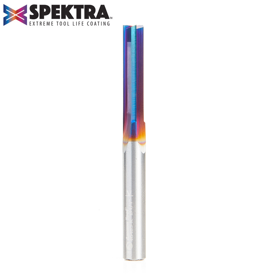 46483-K Solid Carbide Spektra™ Extreme Tool Life Coated Triple Straight ‘V’ Flute Plastic Cutting 1/4 Dia x 1 x 1/4 Inch Shank