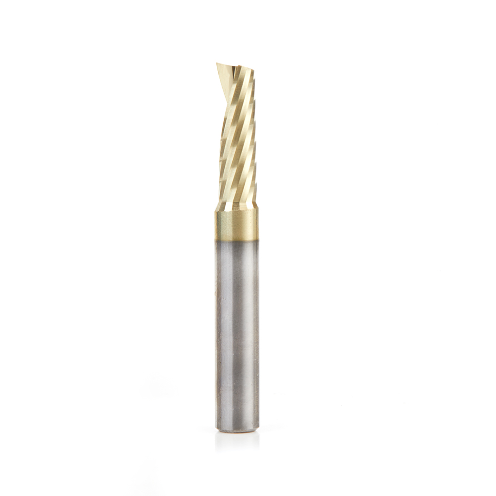 51377-Z Solid Carbide CNC Spiral ‘O’ Flute, Aluminum Cutting 1/4 Dia x 3/4 x 1/4 Shank Up-Cut ZrN Coated Router Bit