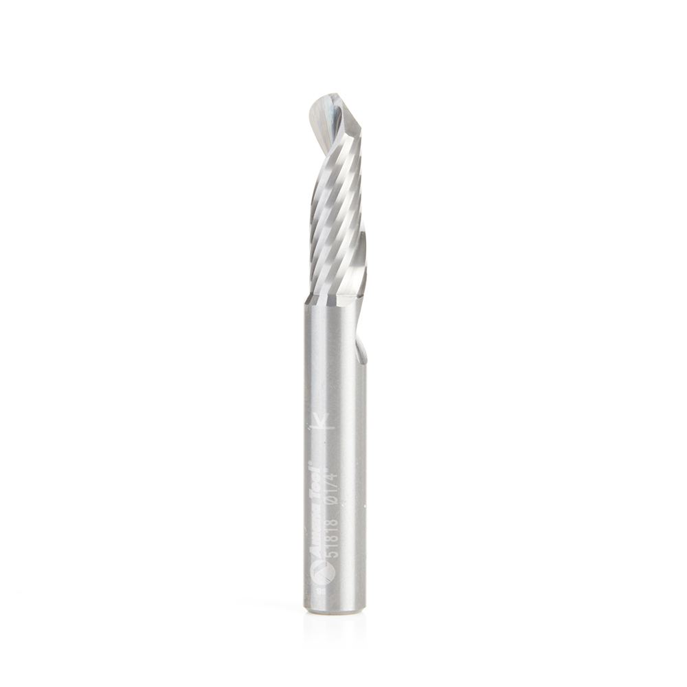 51818 Solid Carbide CNC Spiral ‘O’ Flute Ball Nose, Plastic Cutting 1/4 Dia x 3/4 x 1/4 Shank Up-Cut Design Router Bit