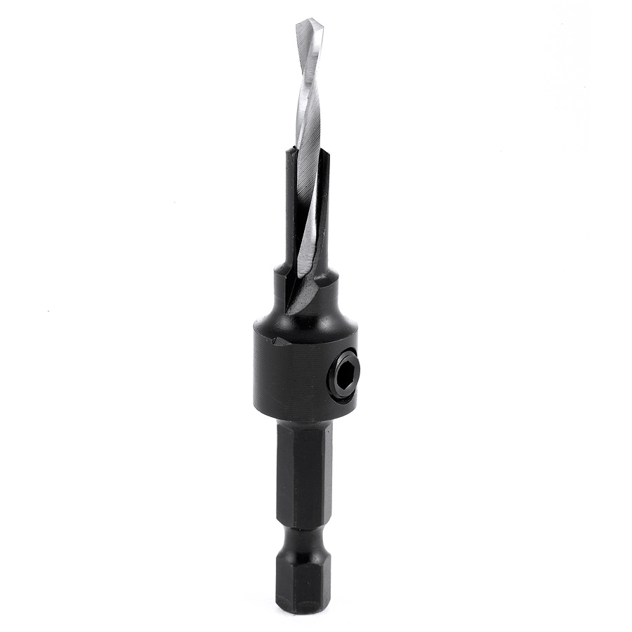 55290 RTA Furniture Drill/Countersink with Quick Release 1/4 Hex Shank for 5mm Screw