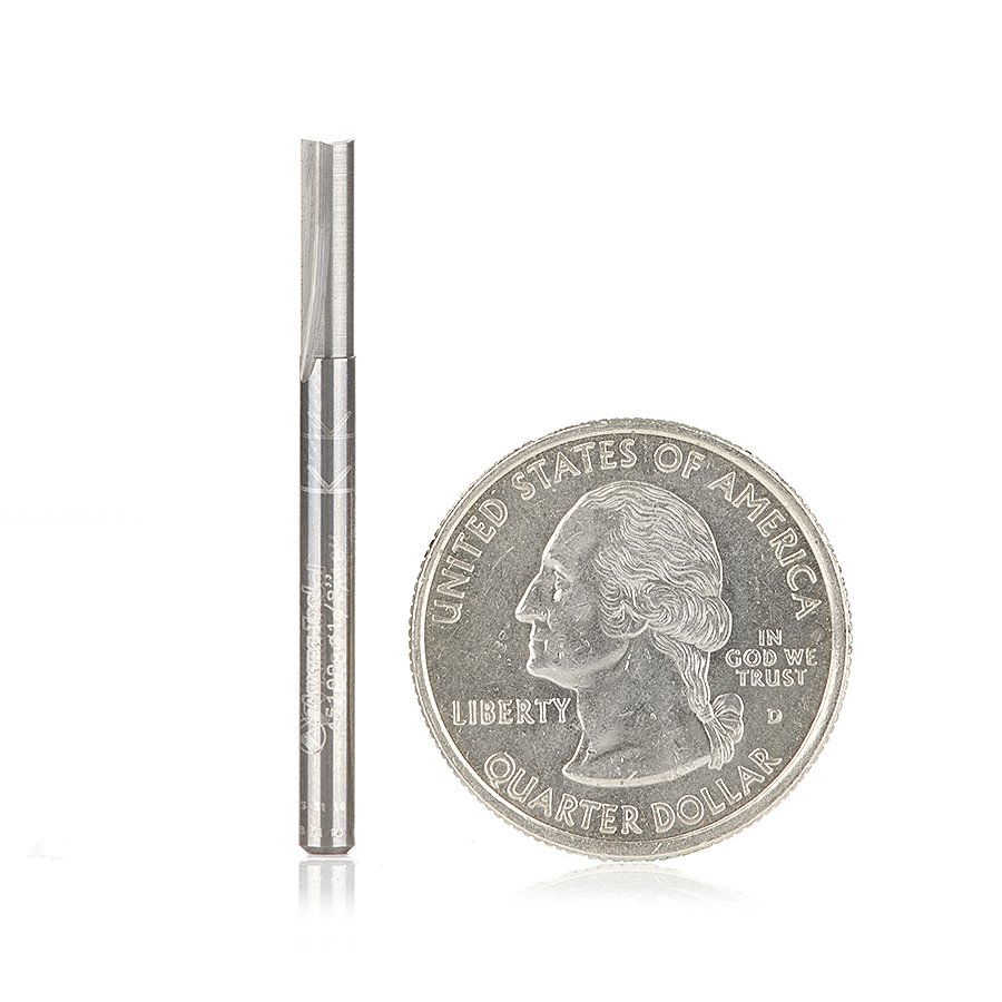 45199 Solid Carbide Straight Plunge High Production 1/8 Dia x 7/16 x 1/8 inch Shank Router Bit