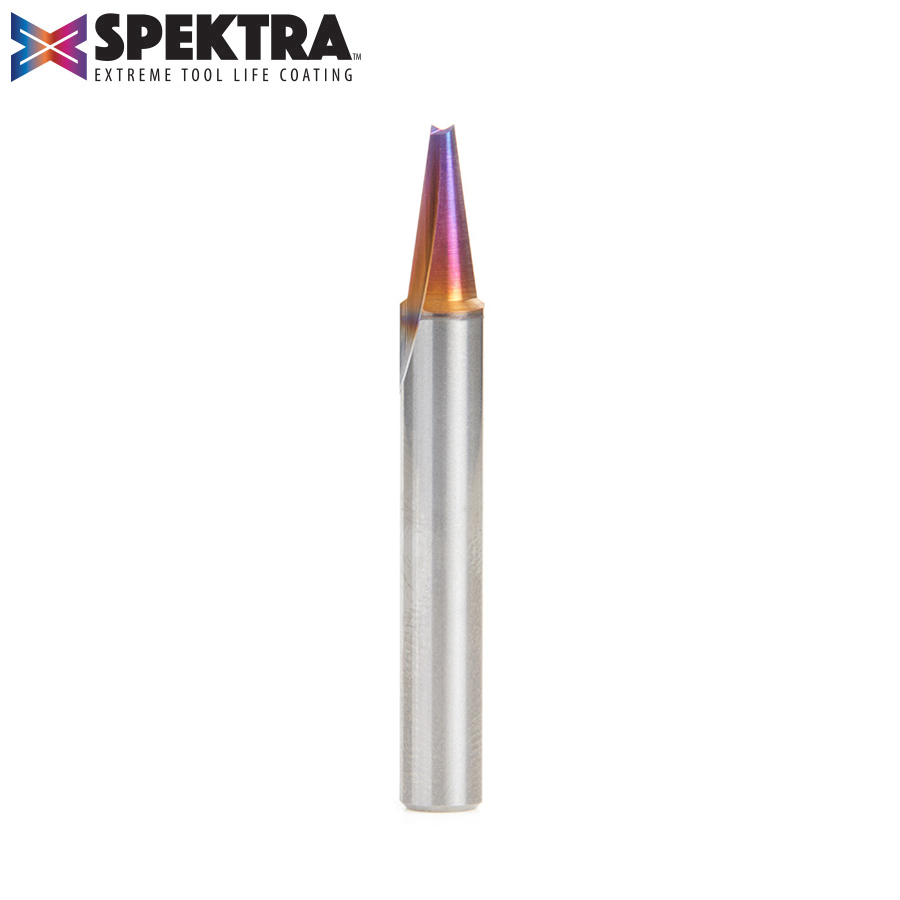 45780-K Solid Carbide V Groove Engraving 15 Deg x 3/16 Dia x 1/2 x 1/4 Inch Shank Spektra™ Extreme Tool Life Coated Router Bit