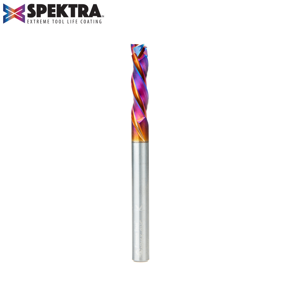 46016-K CNC Solid Carbide Spektra™ Extreme Tool Life Coated Mortise Compression Spiral 1/4 Dia x 1 Inch x 1/4 Shank