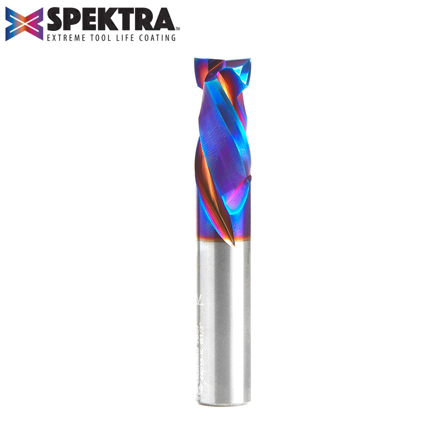 46019-K CNC Solid Carbide Spektra™ Extreme Tool Life Coated Mortise Compression Spiral 1/2 Dia x 1 Inch x 1/2 Shank