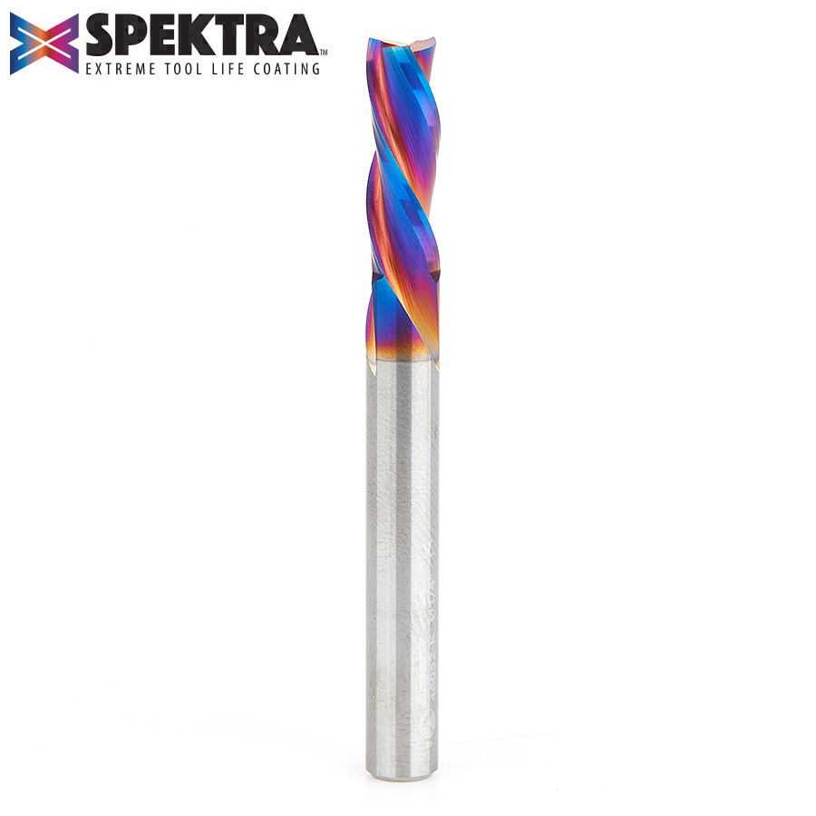 46052-K Solid Carbide Spektra™ Extreme Tool Life Coated Spiral Plunge 1/4 Dia x 3/4 x 1/4 Inch Shank Down-Cut, 3-Flute