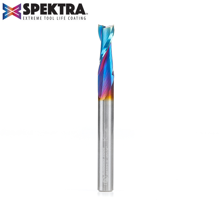 46102-K Solid Carbide Spektra™ Extreme Tool Life Coated Spiral Plunge 1/4 Dia x 3/4 x 1/4 Inch Shank Up-Cut