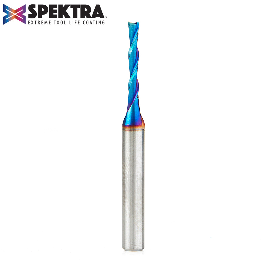 46125-K Solid Carbide Spektra™ Extreme Tool Life Coated Spiral Plunge 1/8 Dia x 13/16 x 1/4 Inch Shank Up-Cut