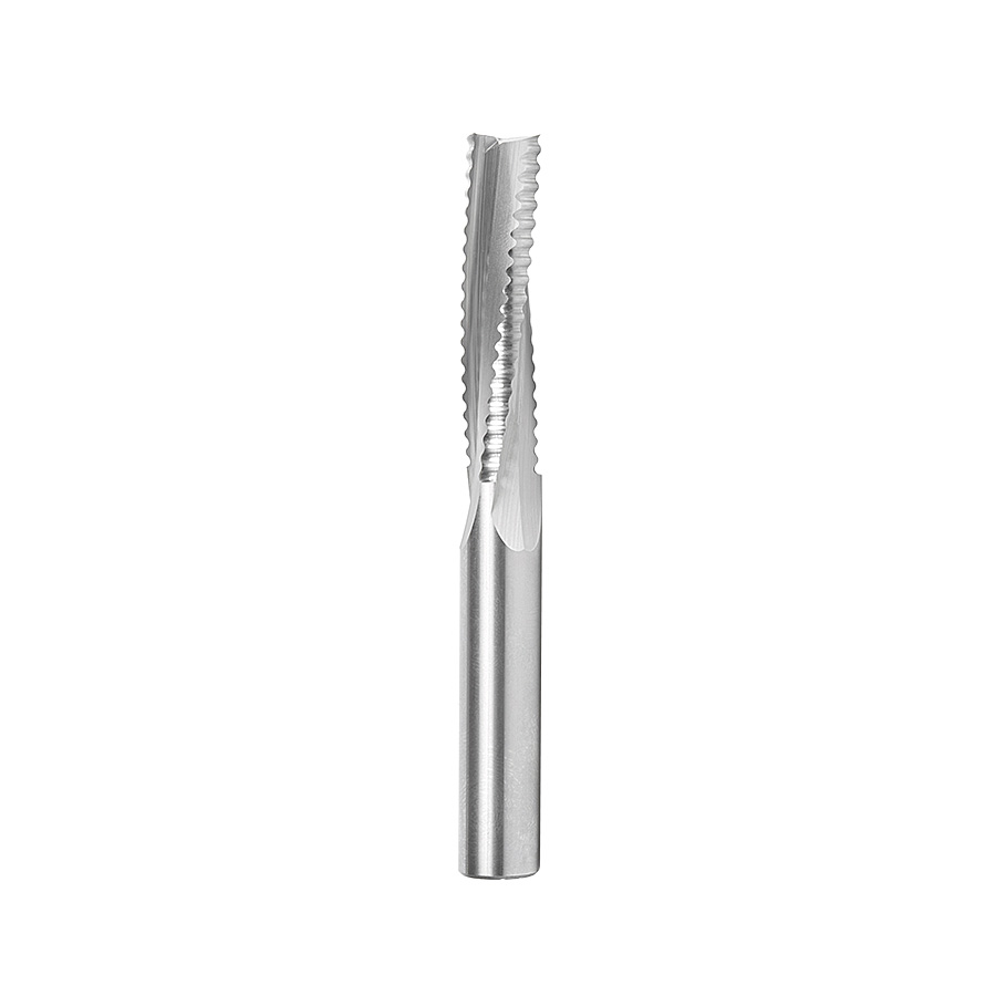 46126 CNC Solid Carbide Roughing Spiral 3 Flute Chipbreaker 1/2 Dia x 2 Inch x 1/2 Shank Up-Cut Router Bit