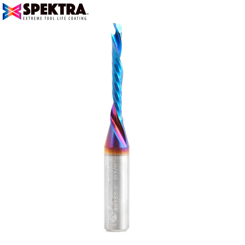 46155-K CNC Solid Carbide Spektra™ Extreme Tool Life Coated Compression Spiral ‘O’ Flute 1/8 Dia x 7/8 x 1/4 Inch Shank