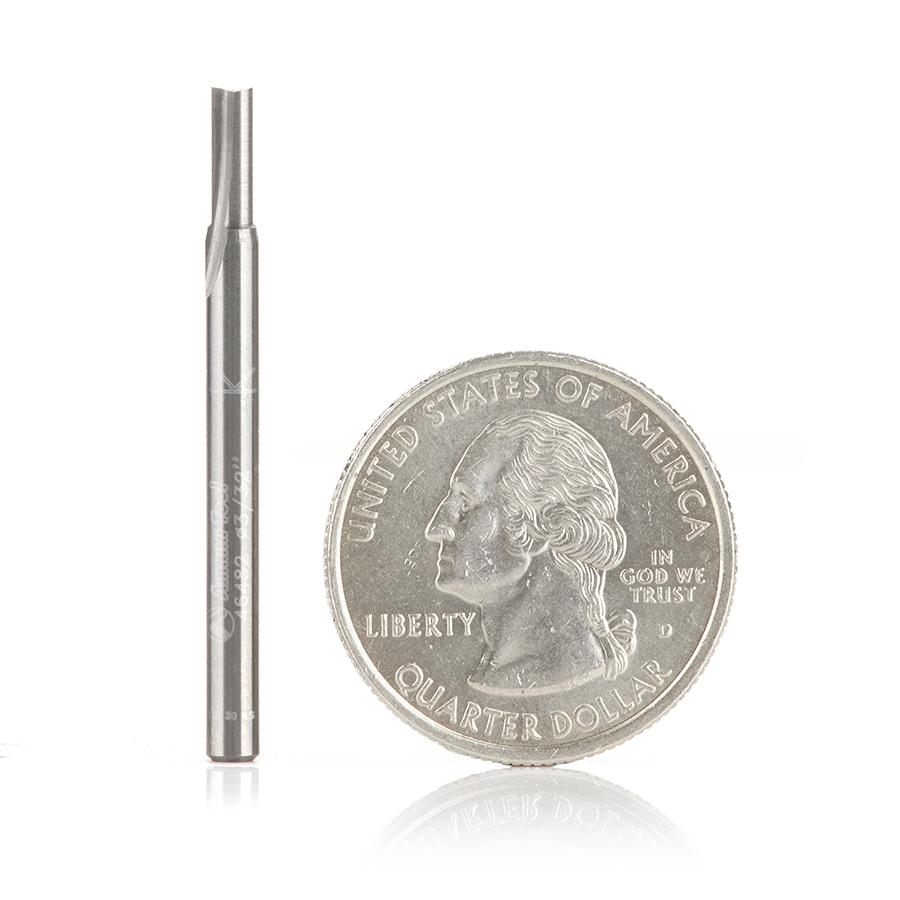 46482 Solid Carbide Straight Plunge High Production 3/32 Dia x 1/4 x 1/8 inch Shank Router Bit