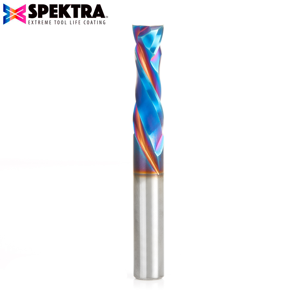 46704-K CNC Solid Carbide Spektra™ Extreme Tool Life Coated Compression Spiral 3/8 Dia x 1-1/4 x 3/8 Inch Shank for Baltic Birch Plywood