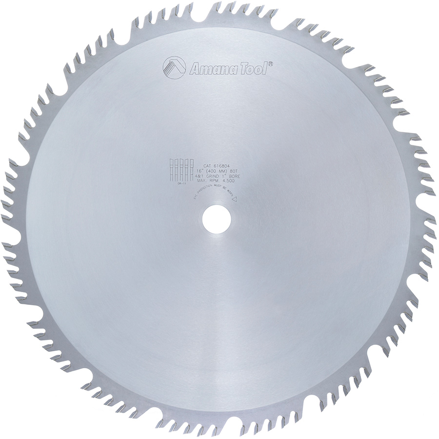 616804 Carbide Tipped Combination Ripping and Crosscut 16 Inch Dia x 80T 4+1, 15 Deg, 1 Inch Bore