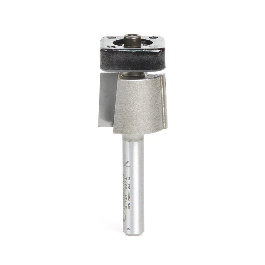 47148 Carbide Tipped Laminate Trimmer with Euro™ Square Bearing 3/4 Dia x 5/8 x 1/4 Inch Shank Router Bit