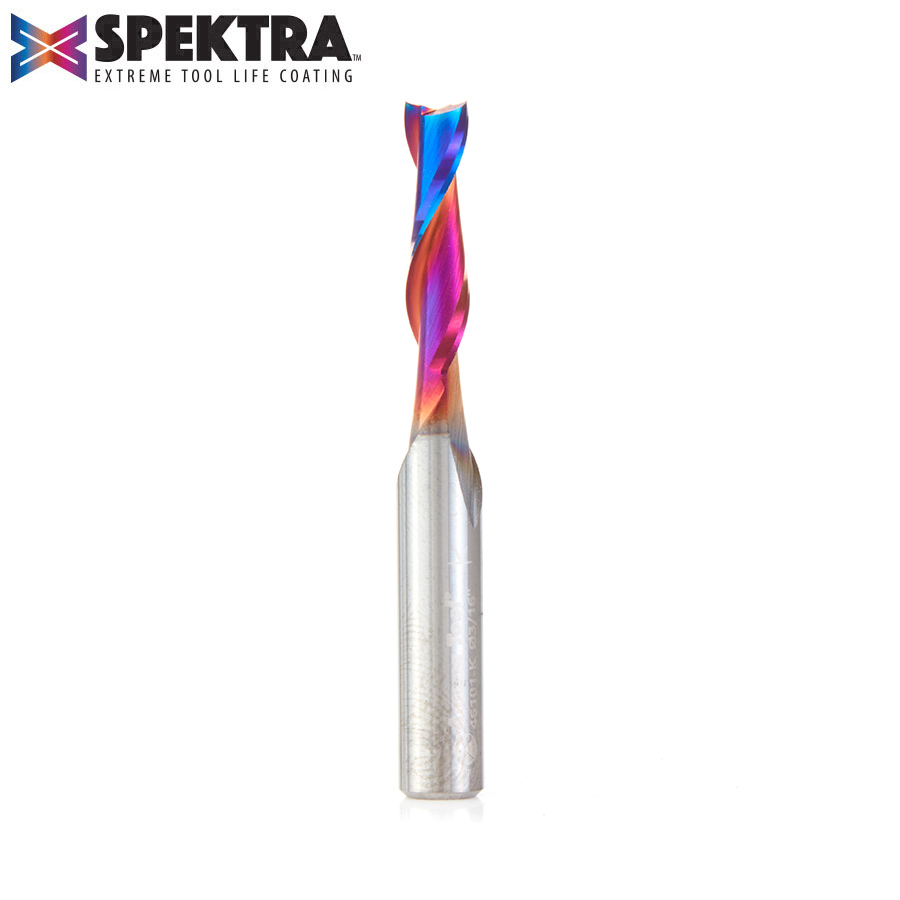 46101-K Solid Carbide Spektra™ Extreme Tool Life Coated Spiral Plunge 3/16 Dia x 3/4 x 1/4 Inch Shank Up-Cut