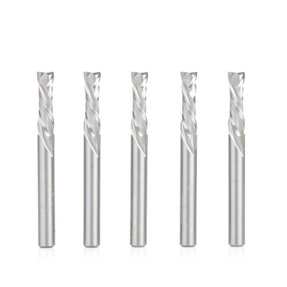 46170-5 5 Pack CNC Solid Carbide Compression Spiral 1/4 Dia x 7/8 x 1/4 Inch Shank