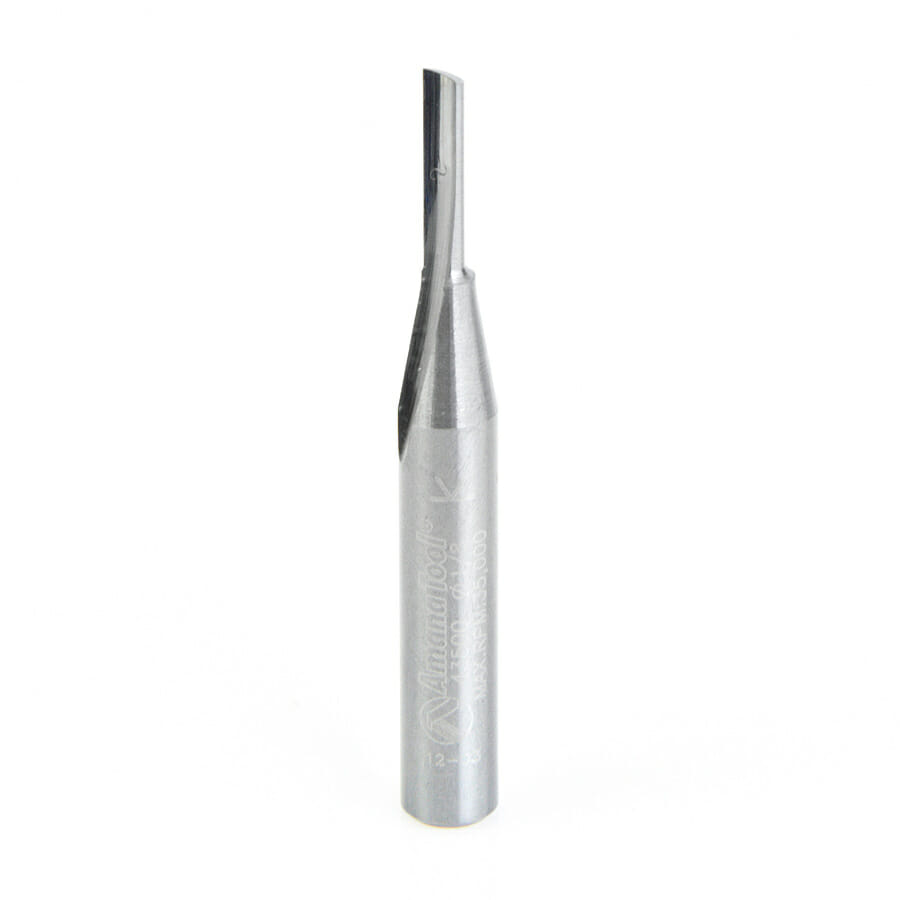 Solid Carbide Single ‘O’ Flute  Plastic Cutting 1/8 Dia x 1/2 x 1/4 Inch Shank