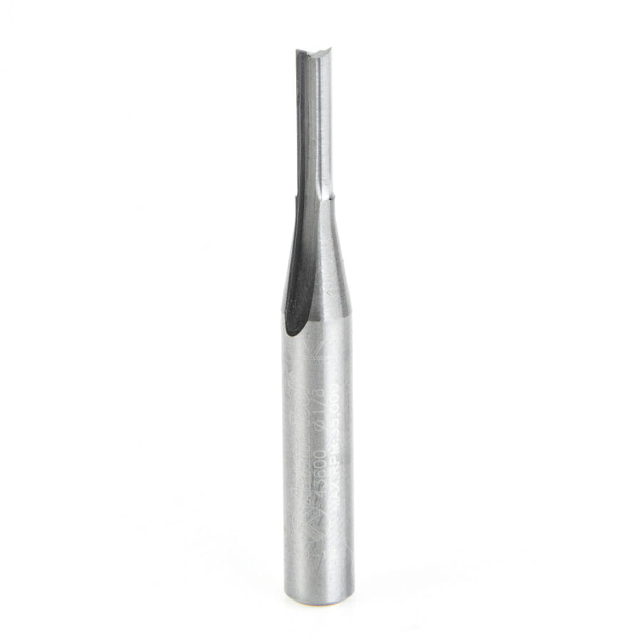 Solid Carbide Double Straight ‘V’ Flute Plastic Cutting 1/8 Dia x 1/2 x 1/4 Inch Shank