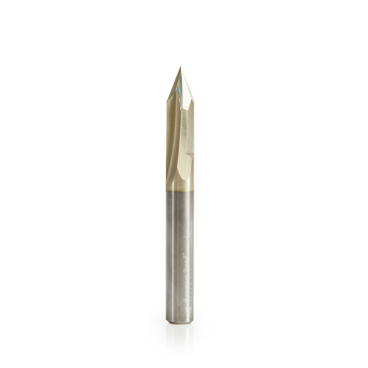 Zero-Point” 45 Degree V-Groove and Engraving 1/4 Dia x 0.310″ x 1/4 Shank ZrN Coated Router Bit