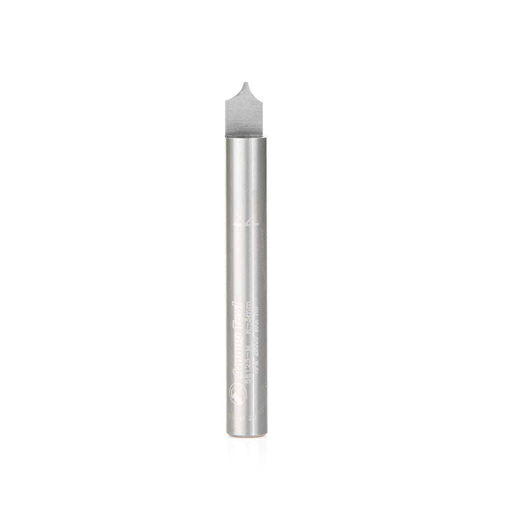 Solid Carbide Point Cutting Roundover 3mm Radius x 6mm Dia x 8mm x 6mm Shank Router Bit